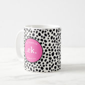 Dalmatiner Dog Abstraktes Muster Hot Pink Monogram Kaffeetasse (Vorderseite Links)