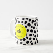 Dalmatiner Dog Abstraktes Muster Hot Pink Monogram Kaffeetasse (Vorderseite Links)