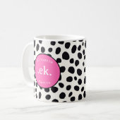 Dalmatiner Dog Abstraktes Muster Hot Pink Monogram Kaffeetasse (Vorderseite Links)