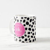 Dalmatiner Dog Abstraktes Muster Hot Pink Monogram Kaffeetasse (Vorderseite Links)