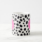 Dalmatiner Dog Abstraktes Muster Hot Pink Monogram Kaffeetasse (Mittel)