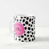 Dalmatiner Dog Abstraktes Muster Hot Pink Monogram Kaffeetasse (Vorderseite Links)