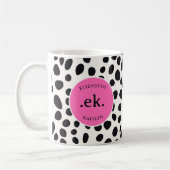 Dalmatiner Dog Abstraktes Muster Hot Pink Monogram Kaffeetasse (Links)