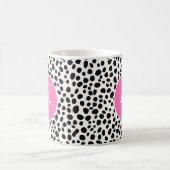 Dalmatiner Dog Abstraktes Muster Hot Pink Monogram Kaffeetasse (Mittel)
