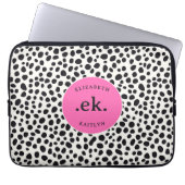 Dalmatiner Dog Abstraktes Muster Hot Pink Monogram Laptopschutzhülle (Vorderseite)