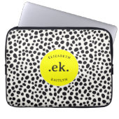 Dalmatiner Dog Abstraktes Muster Hot Pink Monogram Laptopschutzhülle (Vorderseite)