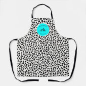 Dalmatiner Dog Abstraktes Muster Hot Pink Monogram Schürze (Vorderseite)