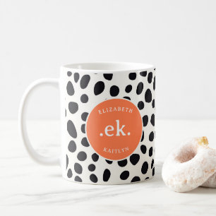 Dalmatiner Dog Abstraktes Muster Korallenmonogramm Kaffeetasse