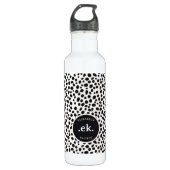 Dalmatiner Dog Abstraktes Muster Monogramm Edelstahlflasche (Vorderseite)