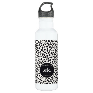 Dalmatiner Dog Abstraktes Muster Monogramm Edelstahlflasche