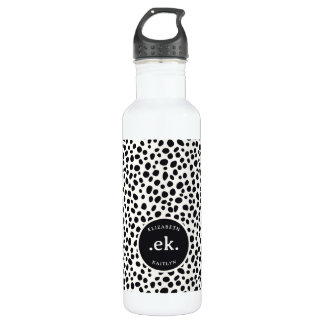 Dalmatiner Dog Abstraktes Muster Monogramm Edelstahlflasche