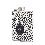 Dalmatiner Dog Abstraktes Muster Monogramm Flachmann (Links)