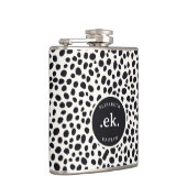 Dalmatiner Dog Abstraktes Muster Monogramm Flachmann (Rechts)