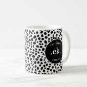 Dalmatiner Dog Abstraktes Muster Monogramm Kaffeetasse (VorderseiteRechts)
