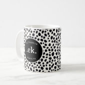 Dalmatiner Dog Abstraktes Muster Monogramm Kaffeetasse (Vorderseite Links)