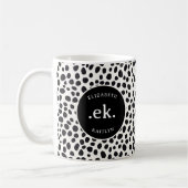 Dalmatiner Dog Abstraktes Muster Monogramm Kaffeetasse (Links)