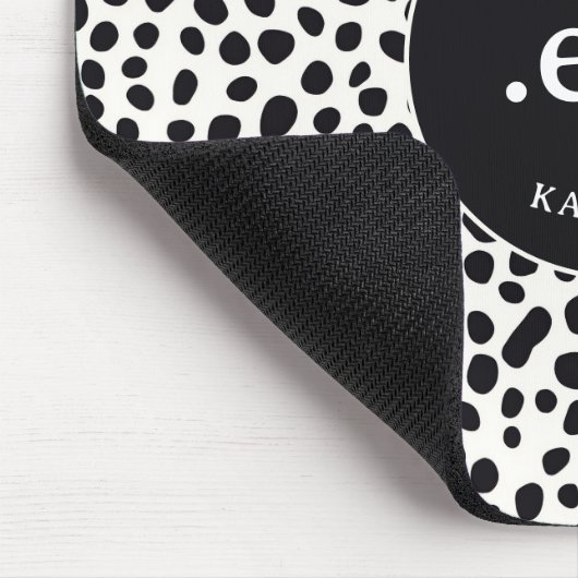 Dalmatiner Dog Abstraktes Muster Monogramm Mousepad (Ecke)