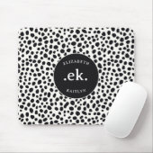 Dalmatiner Dog Abstraktes Muster Monogramm Mousepad (Mit Mouse)
