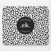 Dalmatiner Dog Abstraktes Muster Monogramm Mousepad (Vorne)