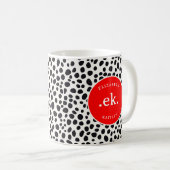 Dalmatiner Dog Abstraktes Muster RedMonogram Kaffeetasse (VorderseiteRechts)