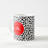 Dalmatiner Dog Abstraktes Muster RedMonogram Kaffeetasse (Vorderseite Links)