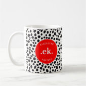 Dalmatiner Dog Abstraktes Muster RedMonogram Kaffeetasse (Links)