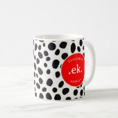 Dalmatiner Dog Abstraktes Muster RedMonogram Kaffeetasse (VorderseiteRechts)