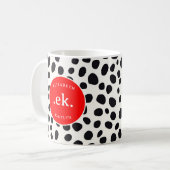 Dalmatiner Dog Abstraktes Muster RedMonogram Kaffeetasse (Vorderseite Links)