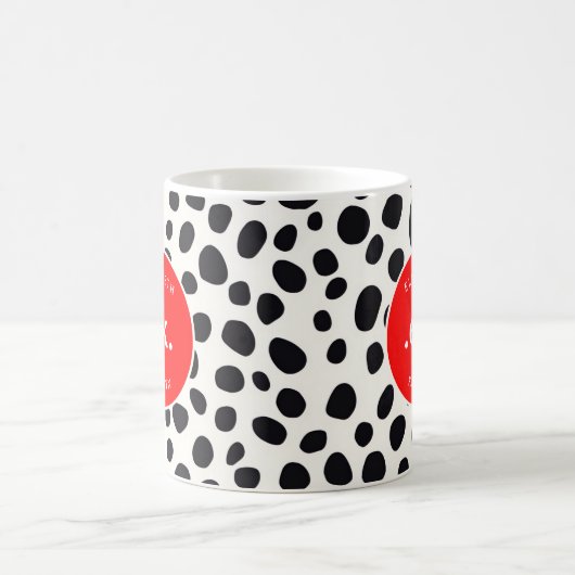 Dalmatiner Dog Abstraktes Muster RedMonogram Kaffeetasse (Mittel)
