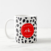 Dalmatiner Dog Abstraktes Muster RedMonogram Kaffeetasse (Links)