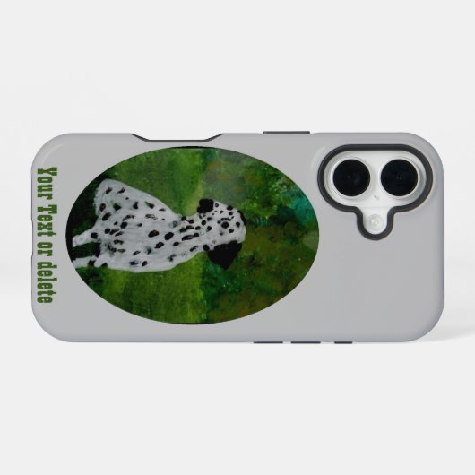 Dalmatiner Dog Art Custom iPhone 16 Hülle (Rückseite (Horizontal))