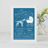 Dalmatiner Dog Baby Dusche Blue Boy Einladung (Stehend Vorderseite)