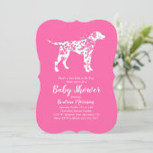 Dalmatiner Dog Baby Dusche Pink Girl Einladung (Stehend Vorderseite)