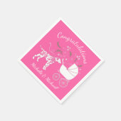 Dalmatiner Dog Baby Dusche Puppy Pink Girl Serviette (Ecke)