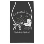 Dalmatiner Dog Baby Dusche Welpe Grau Kleine Geschenktüte (Rückseite)