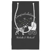 Dalmatiner Dog Baby Dusche Welpe Grau Kleine Geschenktüte (Vorderseite)