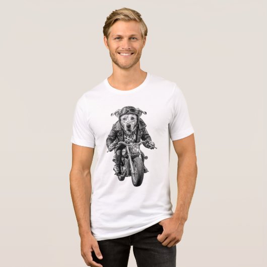 Dalmatiner Dog Biker Tri-Blend Shirt (Vorderseite voll)