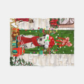 Dalmatiner Dog Christmas Fleecedecke (Vorderseite (Horizontal))