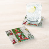 Dalmatiner Dog Christmas Glasuntersetzer (Schrägansicht)