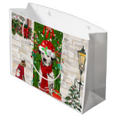 Dalmatiner Dog Christmas Große Geschenktüte (Rückseite Schrägansicht)