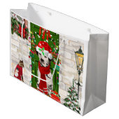 Dalmatiner Dog Christmas Große Geschenktüte (Vorderseite Schrägansicht)