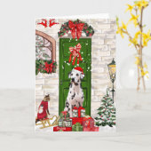 Dalmatiner Dog Christmas Karte (Gelbe Blume)