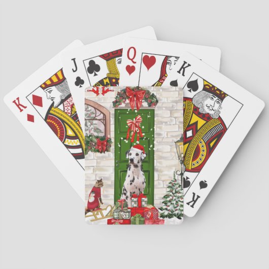 Dalmatiner Dog Christmas Spielkarten (Rückseite)