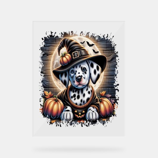 Dalmatiner Dog Halloween Acrylschild (Vorderseite)