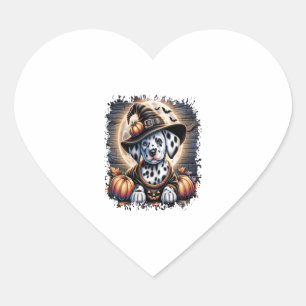 Dalmatiner Dog Halloween Herz-Aufkleber
