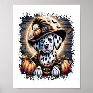 Dalmatiner Dog Halloween Poster