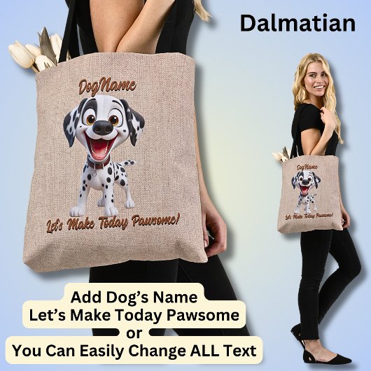 Dalmatiner - Dog hinzufügen, Text ändern Tasche