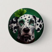 Dalmatiner Dog in St. Patrick's Day Dress Button (Vorderseite)