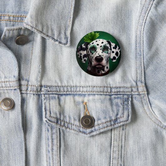 Dalmatiner Dog in St. Patrick's Day Dress Button (Beispiel)