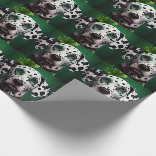 Dalmatiner Dog in St. Patrick's Day Dress Geschenkpapier (Ecke)